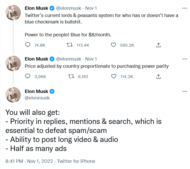Musk revelou seu plano de monetização para o Twitter