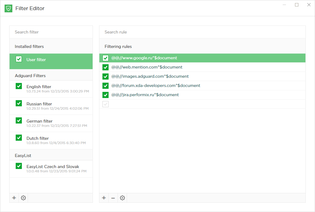 Adguard Filter Editor
