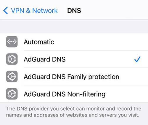 private dns adguard code