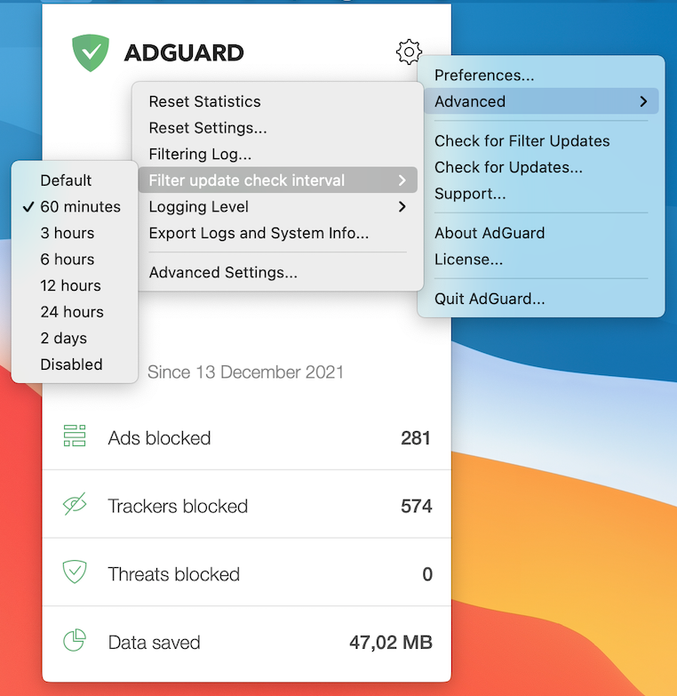 how often do adguard filters update