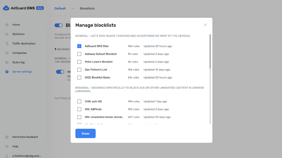 adguard dns block list