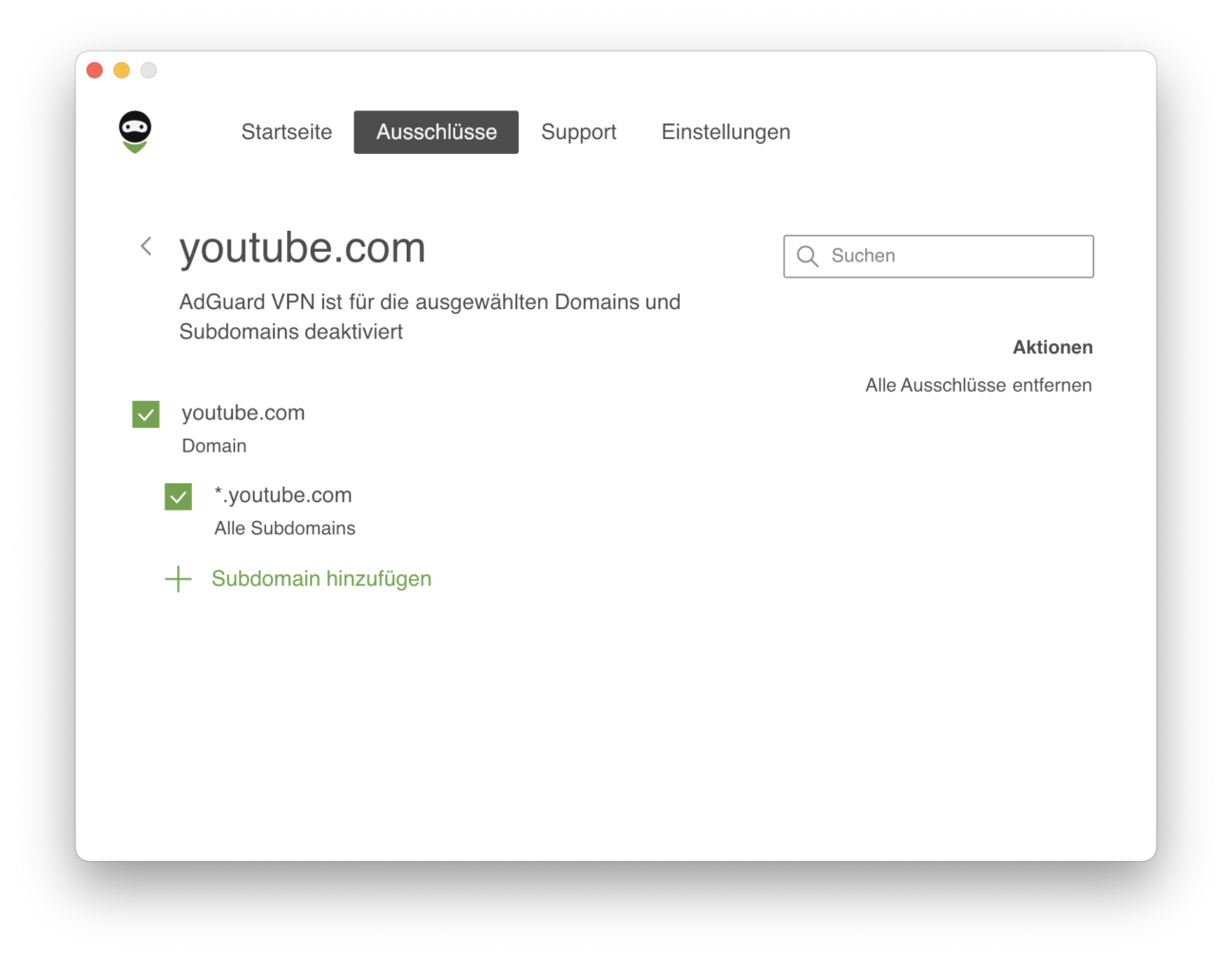 Domain mit Subdomains