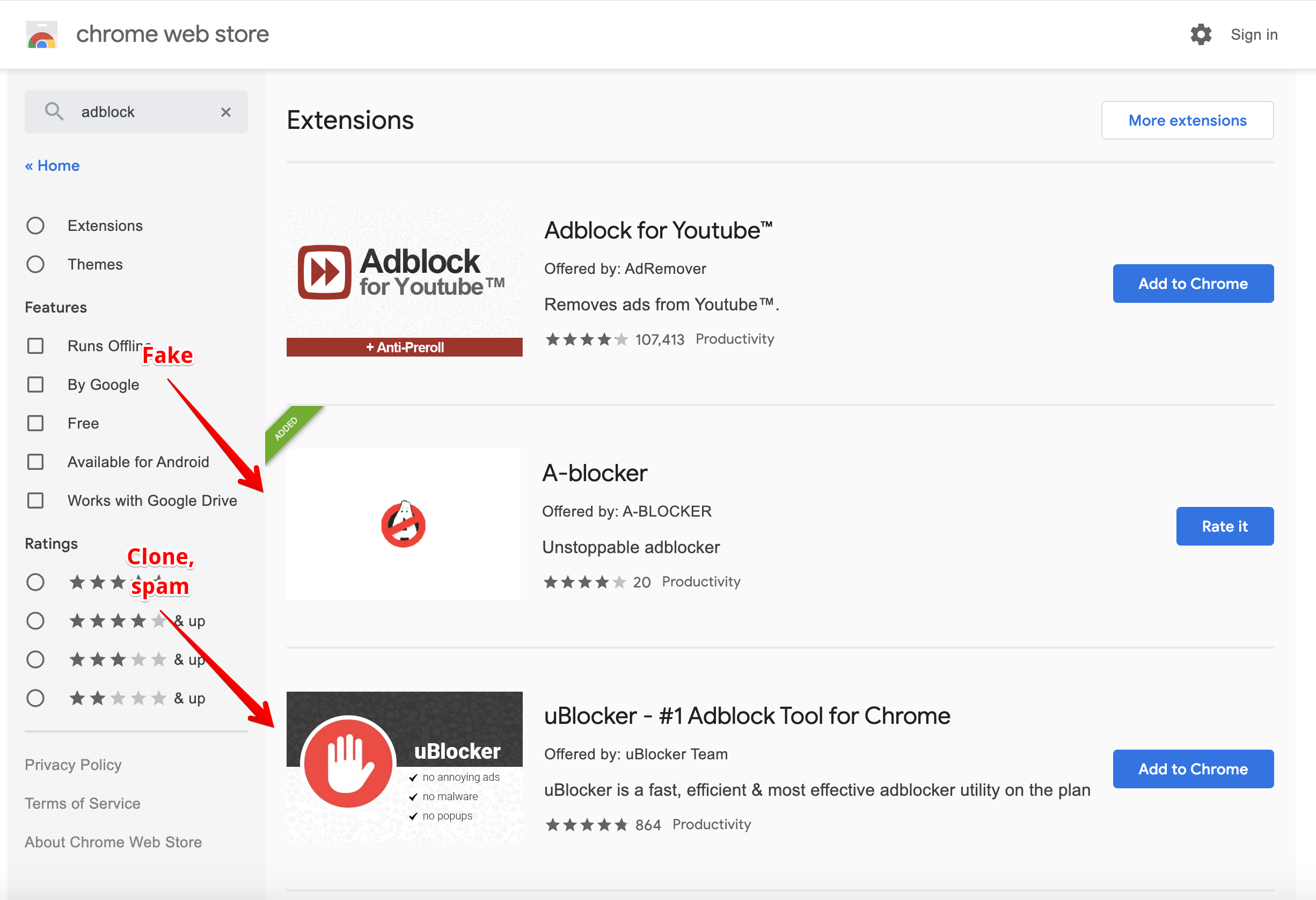this extension violates the chrome web store policy.