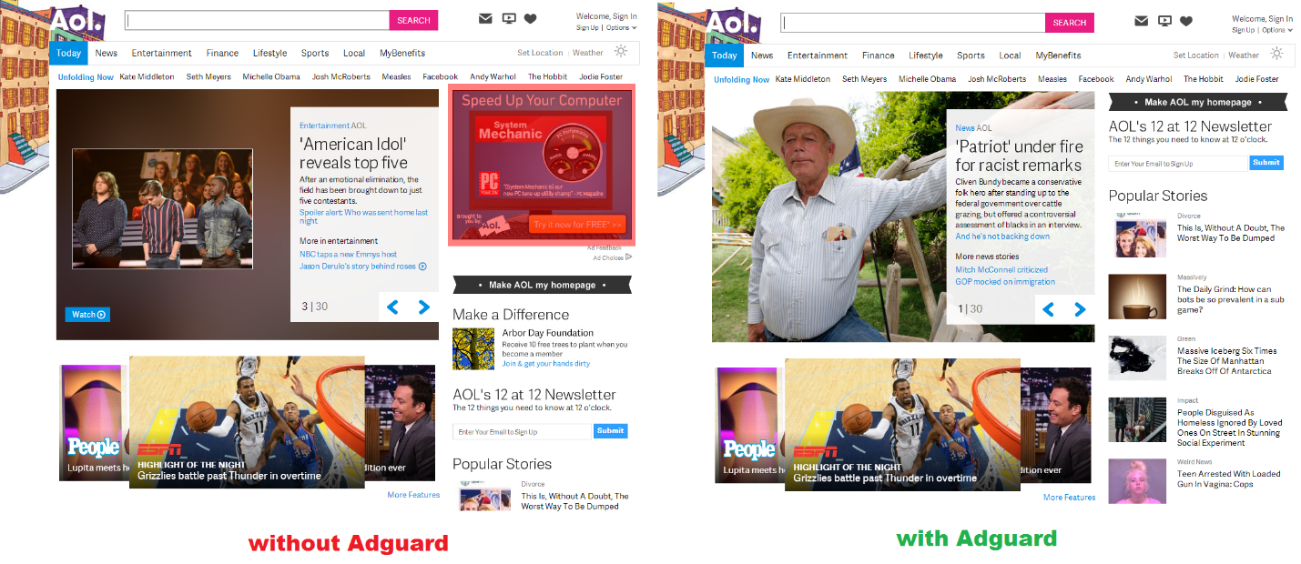 How to remove the ads in Aol Block ads in Aol