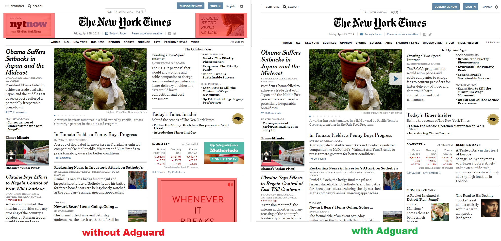 How to remove the ads in New York Times Block ads in New York Times