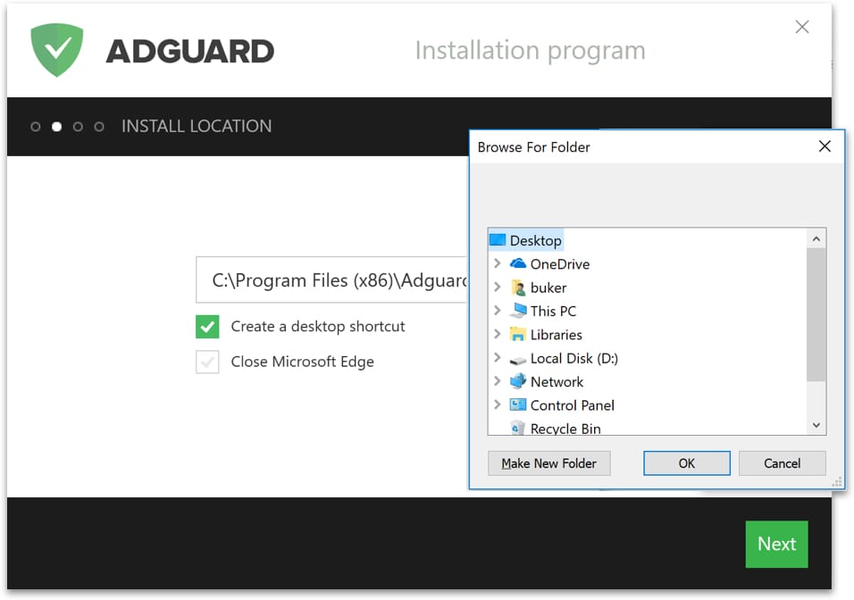 how to install adguard short cut on desktop