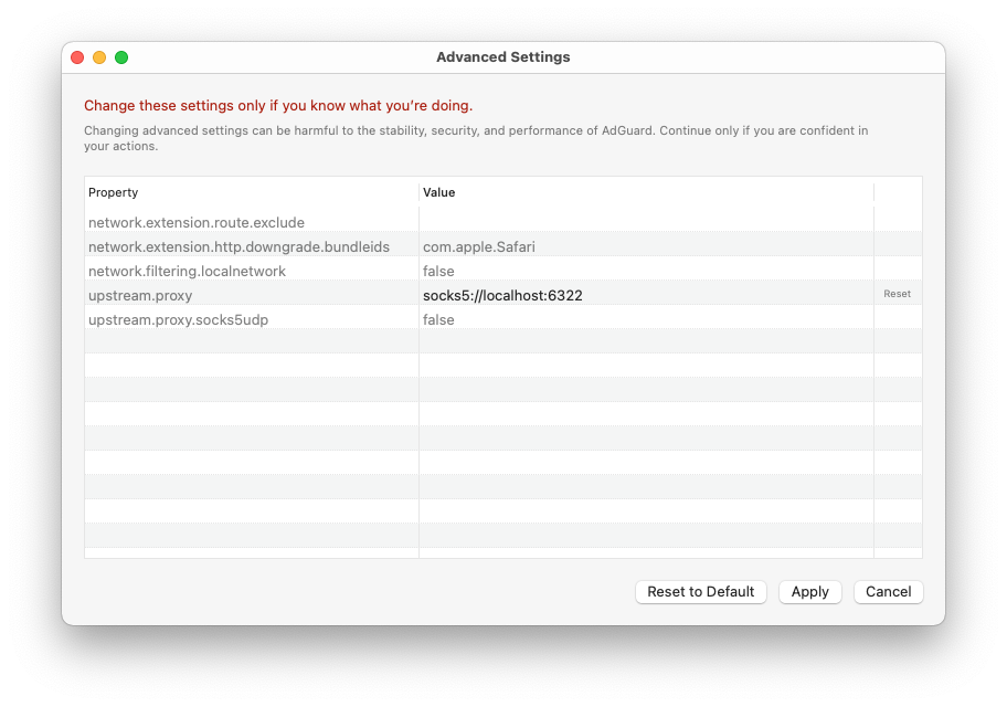 mac configure proxy for a specific app