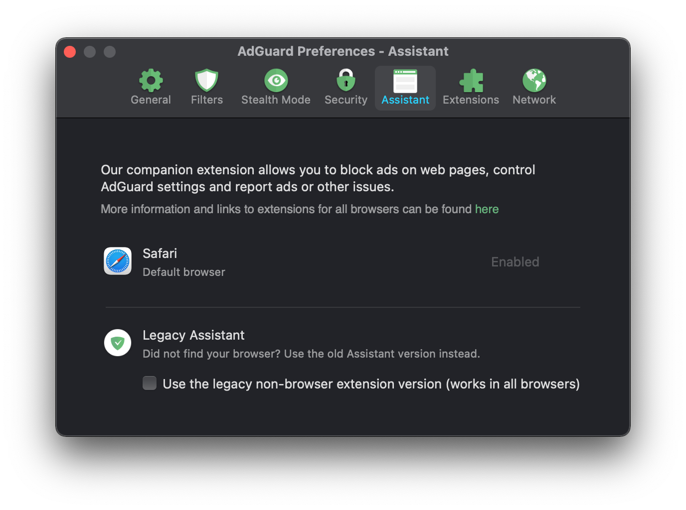 adguard browser assistant